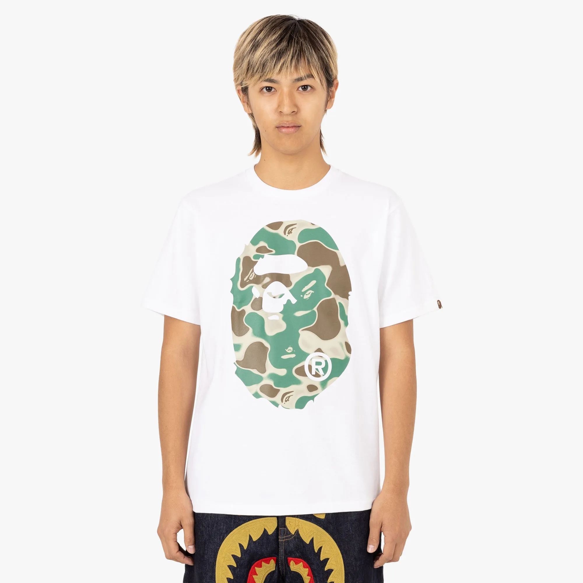 BAPE Liquid Camo Big Ape Head T-shirt / White sold by Livestock