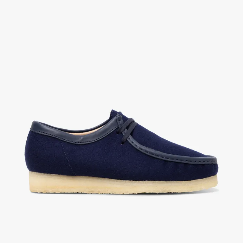 Clarks Wallabee Wool Navy Wool sold by Livestock