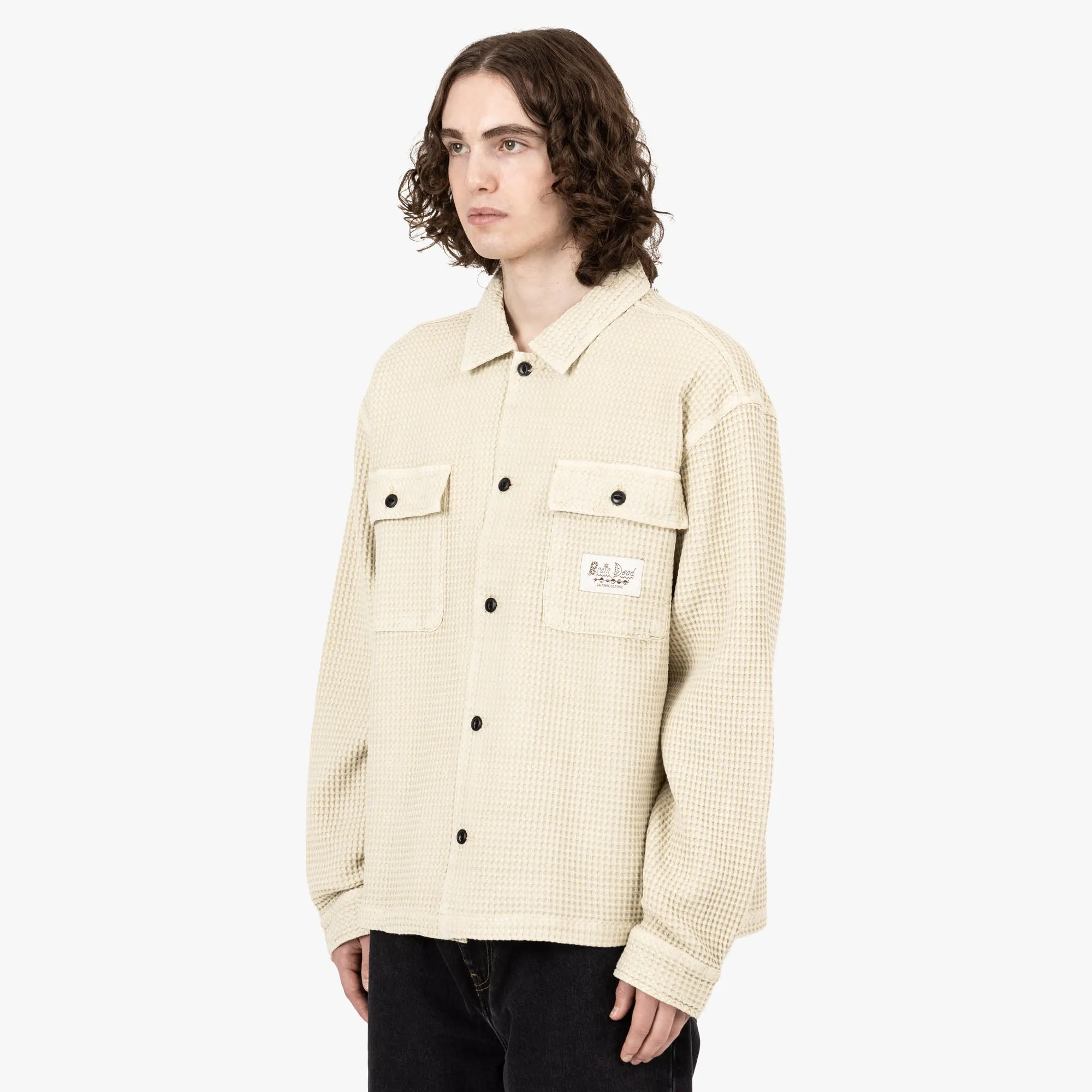 Brain Dead Waffle Button Front Shirt / Chocolate sold by Livestock product image thumbnail 2