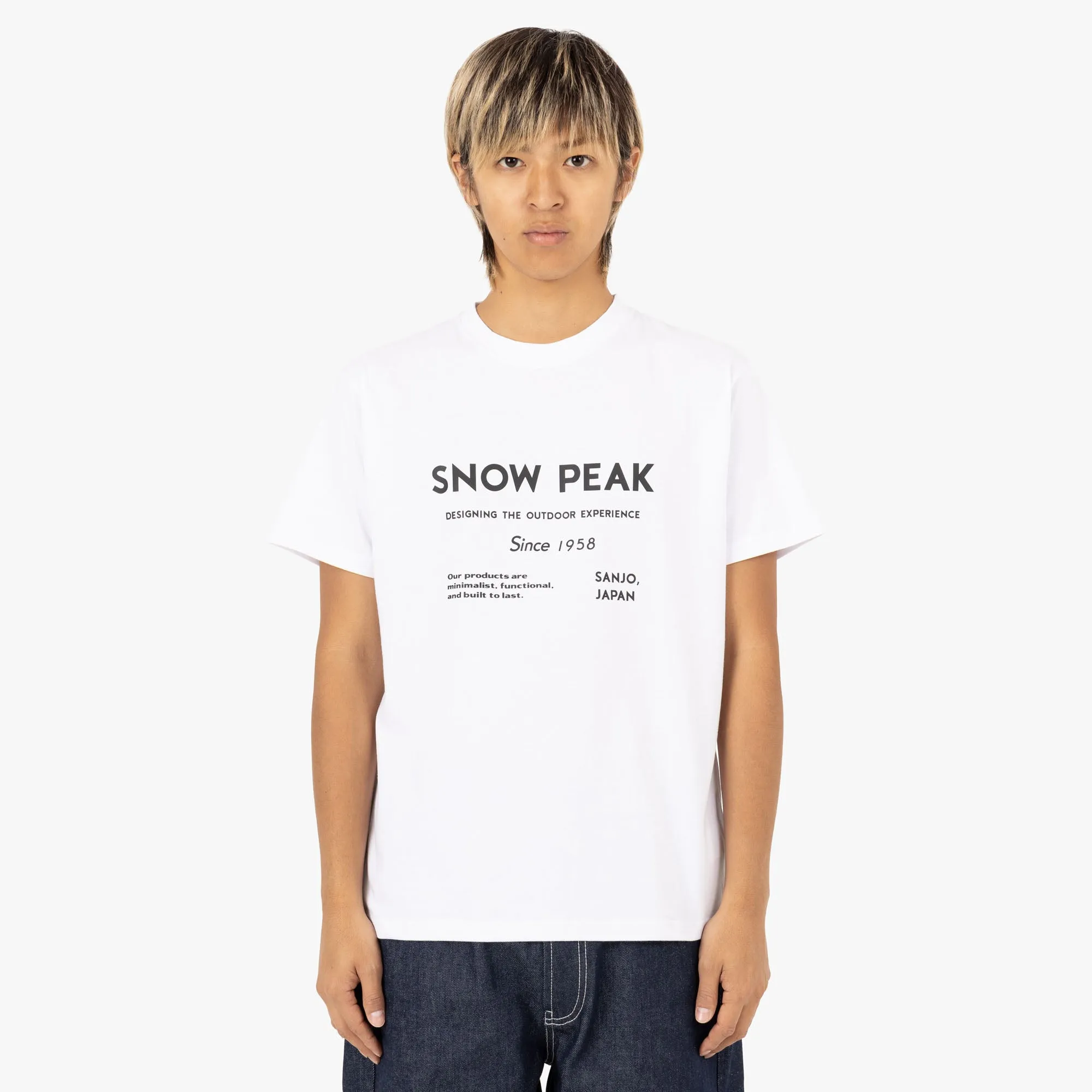 Snow Peak SP Typography T-Shirt / White sold by Livestock