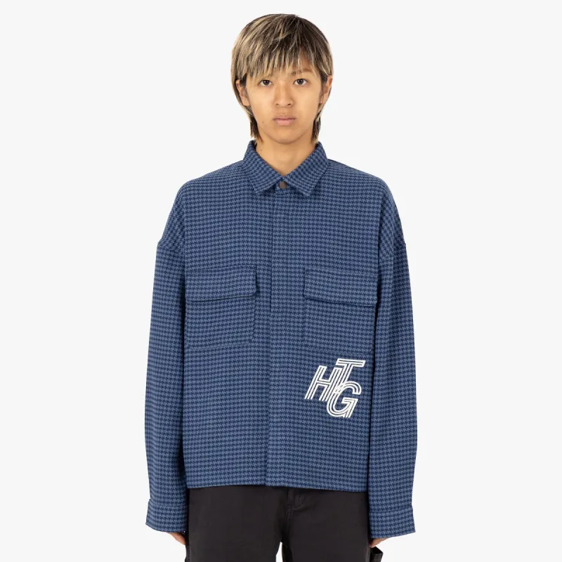Honor The Gift Houndstooth Shirt / Navy made by Honor the Gift