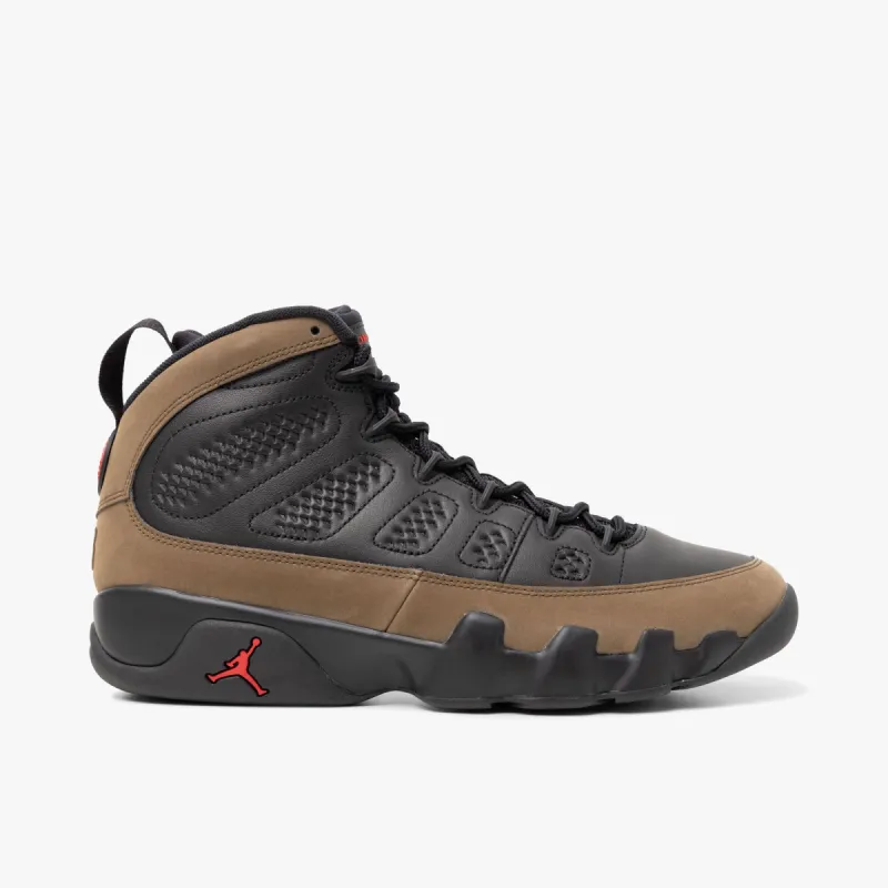 Jordan 9 Retro Black / True Red - Light Olive sold by Livestock