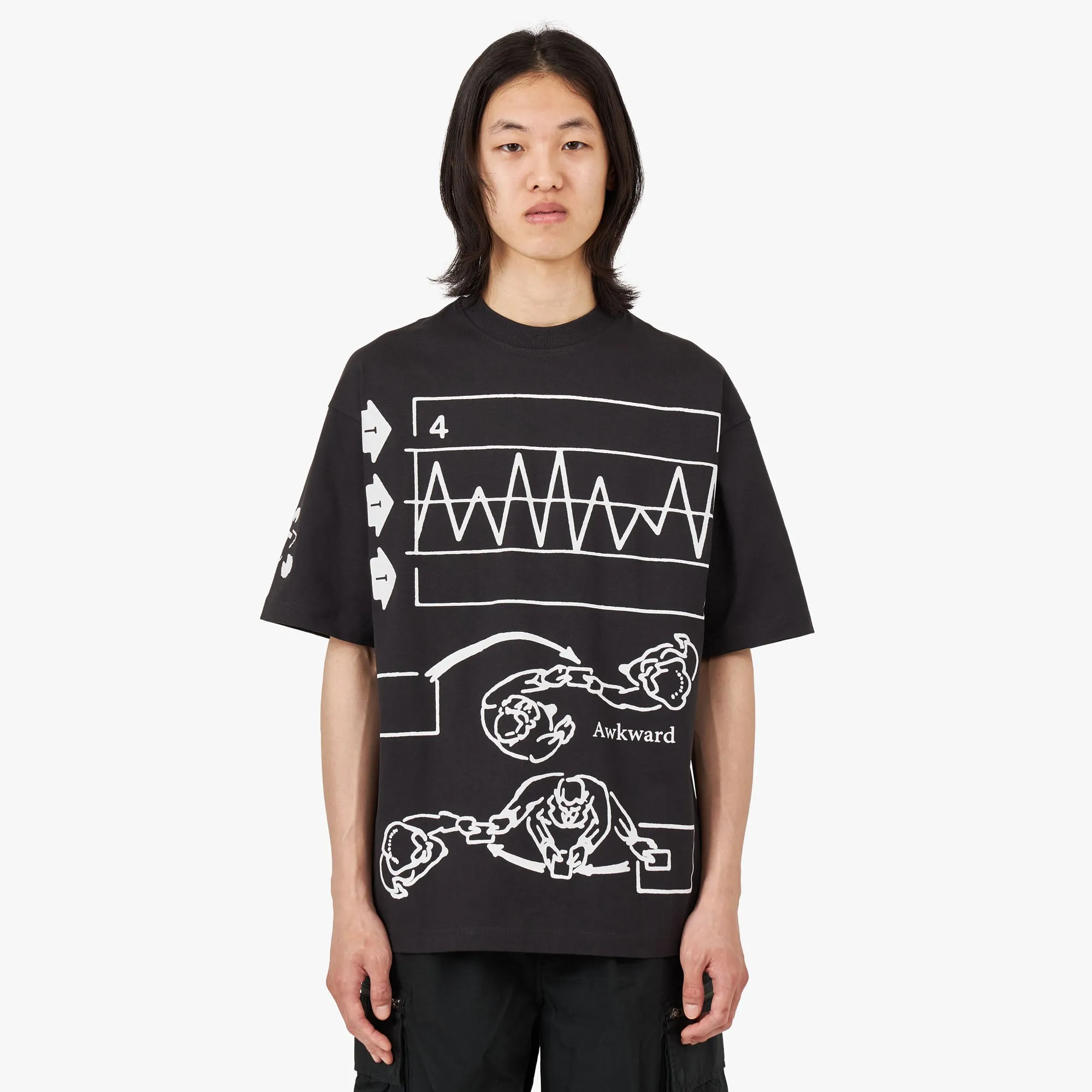 The Trilogy Tapes Awkward Graph T-shirt / Black sold by Livestock
