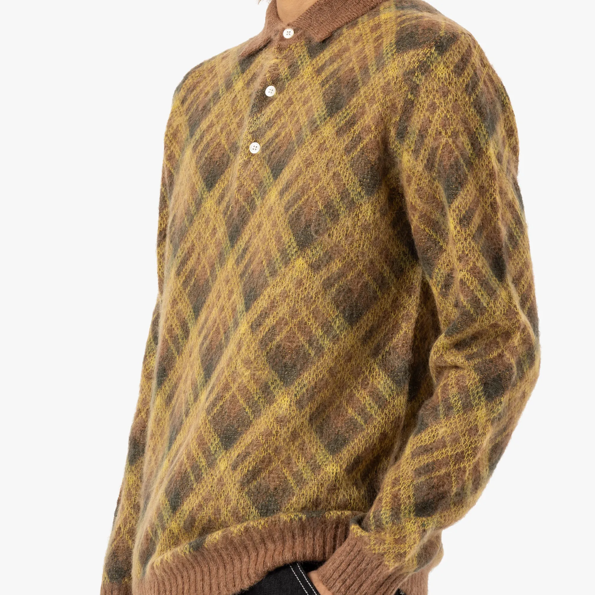 BEAMS PLUS Knit Polo Stripe / Brown sold by Livestock product image thumbnail 4