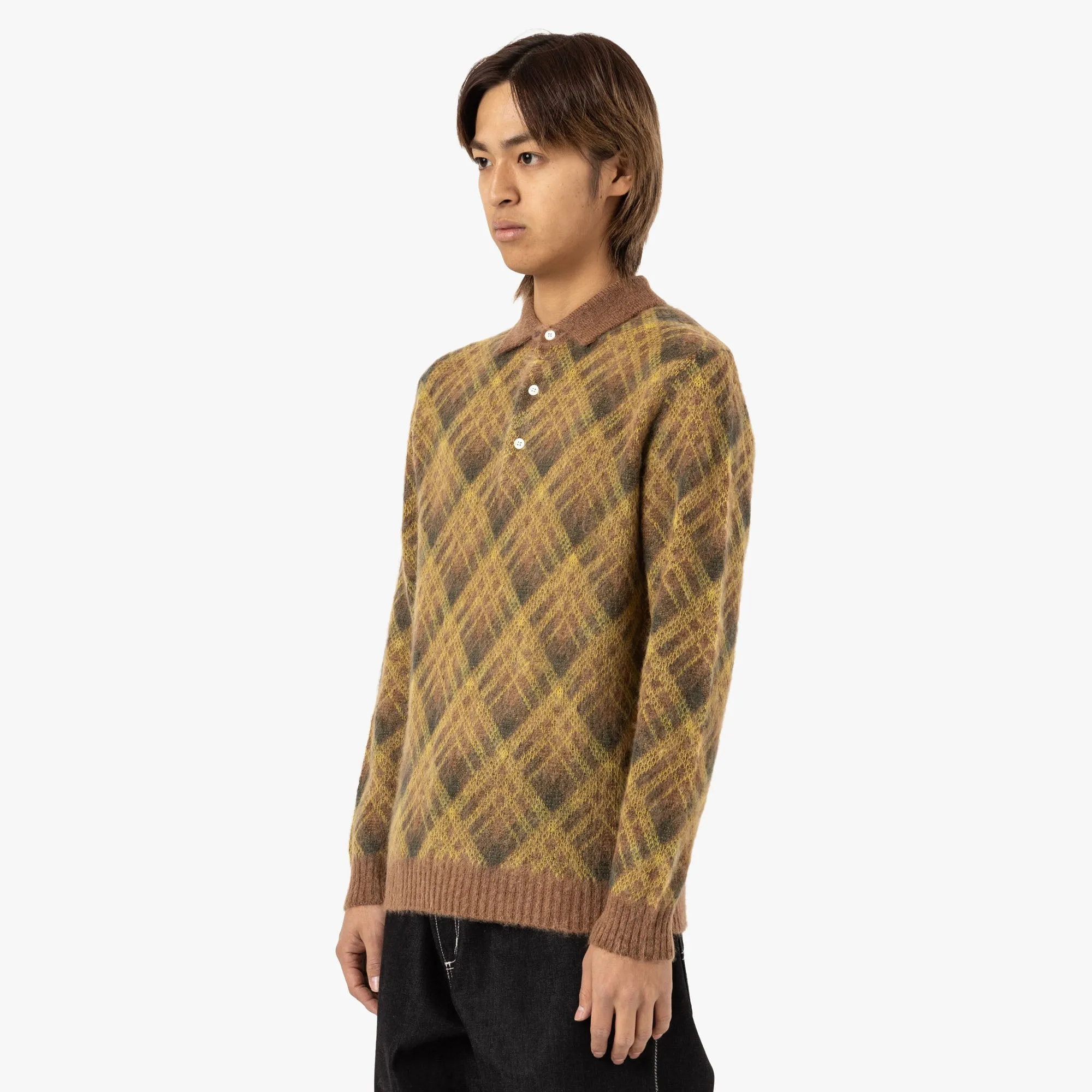 BEAMS PLUS Knit Polo Stripe / Brown sold by Livestock product image thumbnail 2