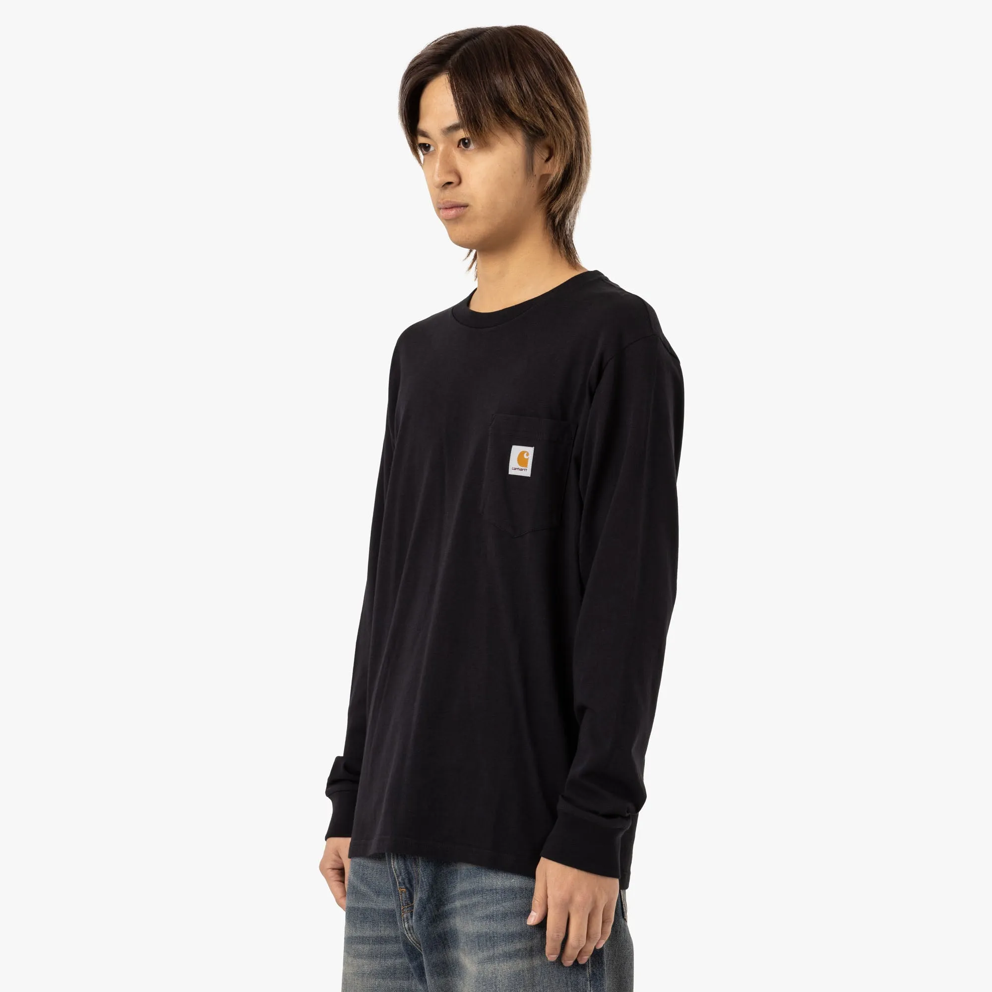 Carhartt WIP L/S Pocket T-Shirt Cotton Single Jersey / Black sold by Livestock product image thumbnail 2