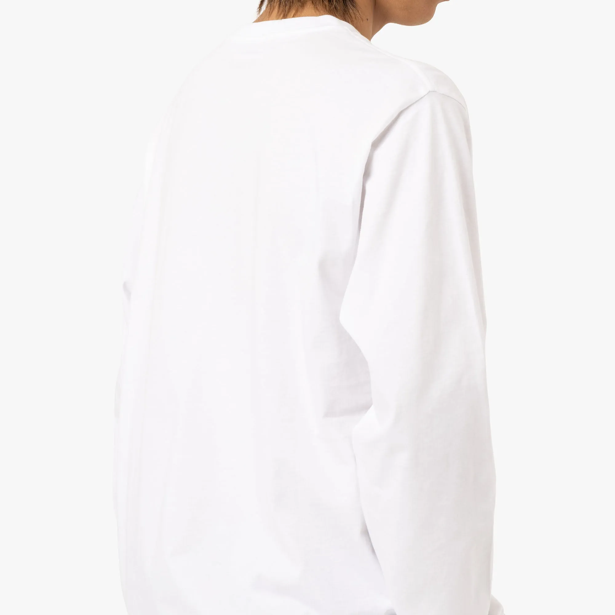 Carhartt WIP L/S Pocket T-Shirt Cotton Single Jersey / White sold by Livestock product image thumbnail 5