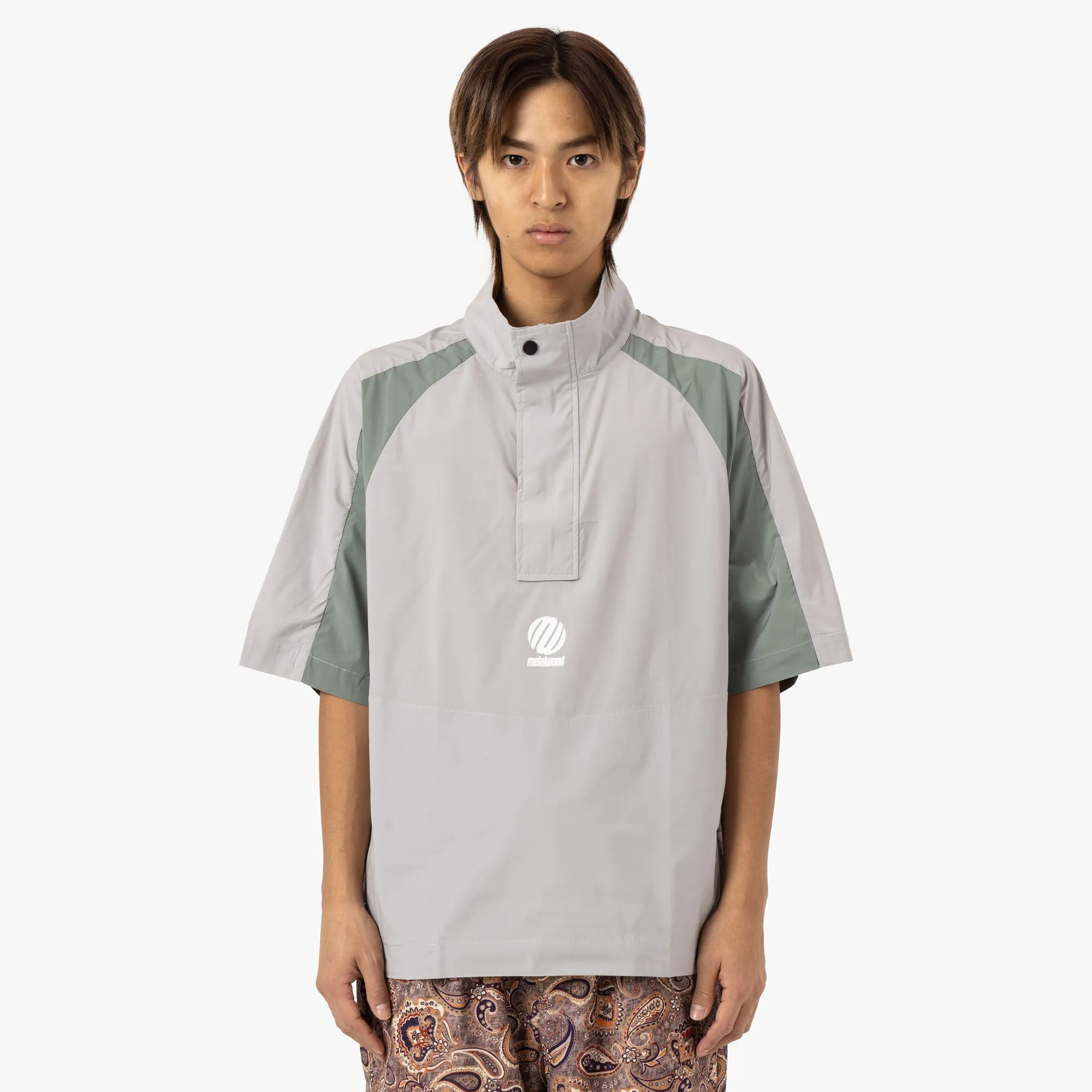 Metalwood Short Sleeve Paneled Wind Shirt Titanium / Sage sold by Livestock
