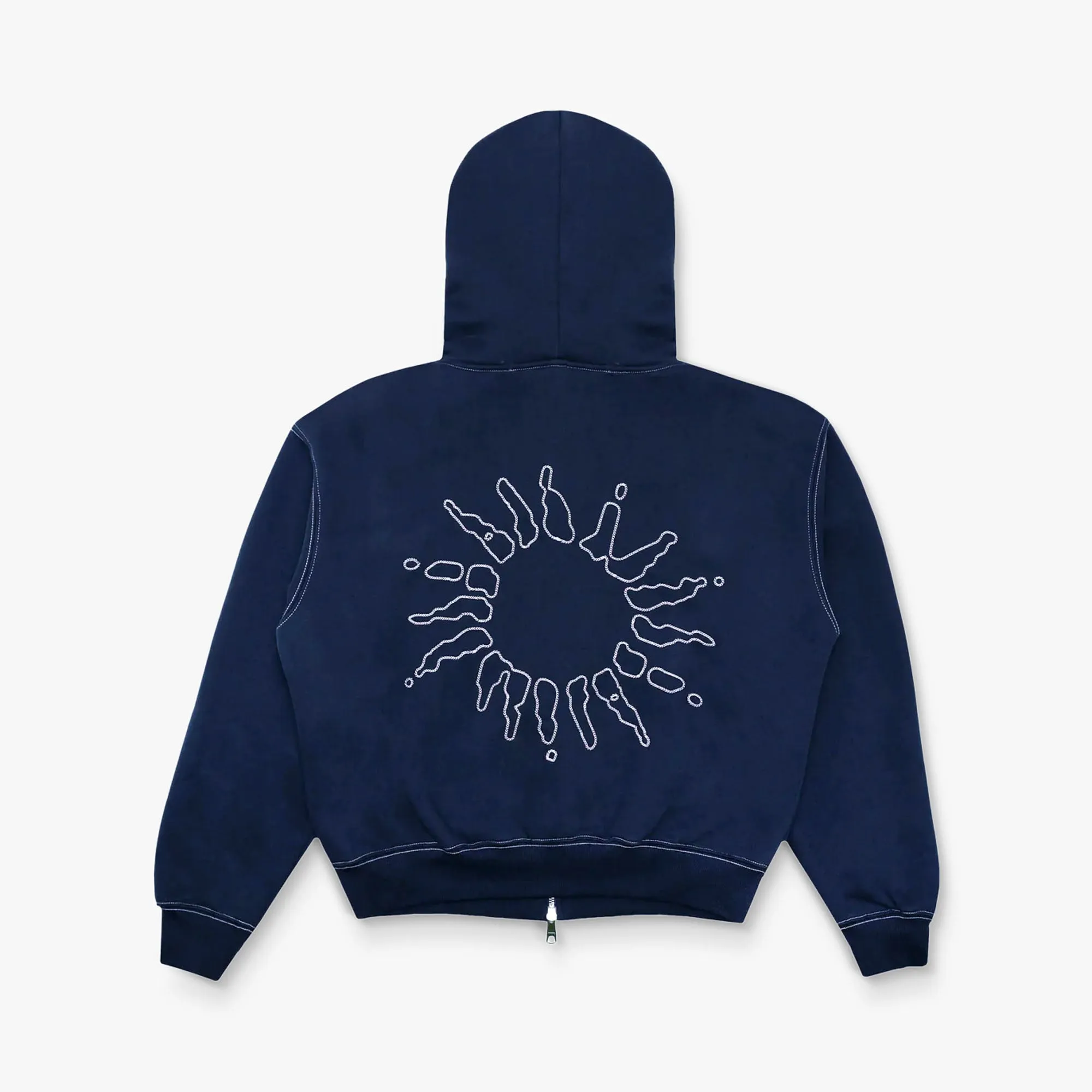 4YE Signature Zip Hoodie Navy / White | Parallel