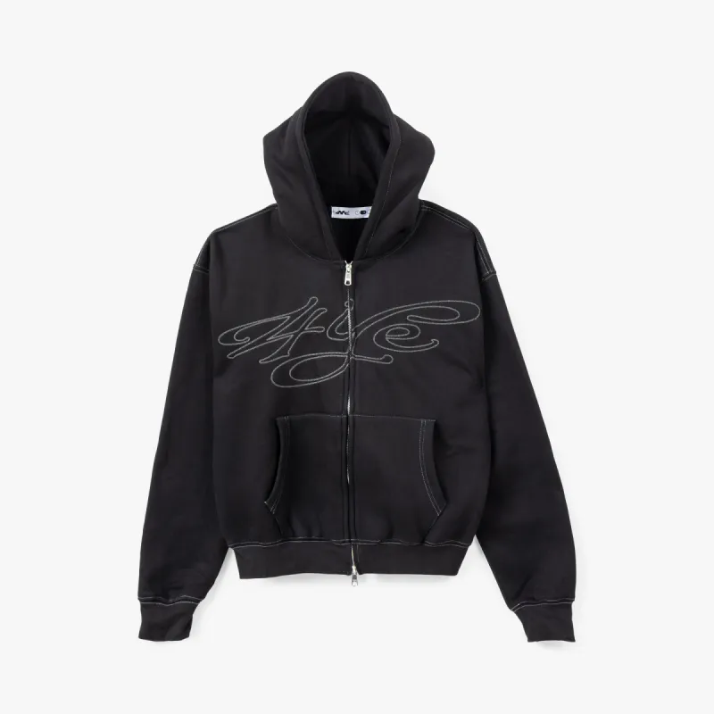 4YE Signature Logo Zip Hoodie Black / Gold | Parallel