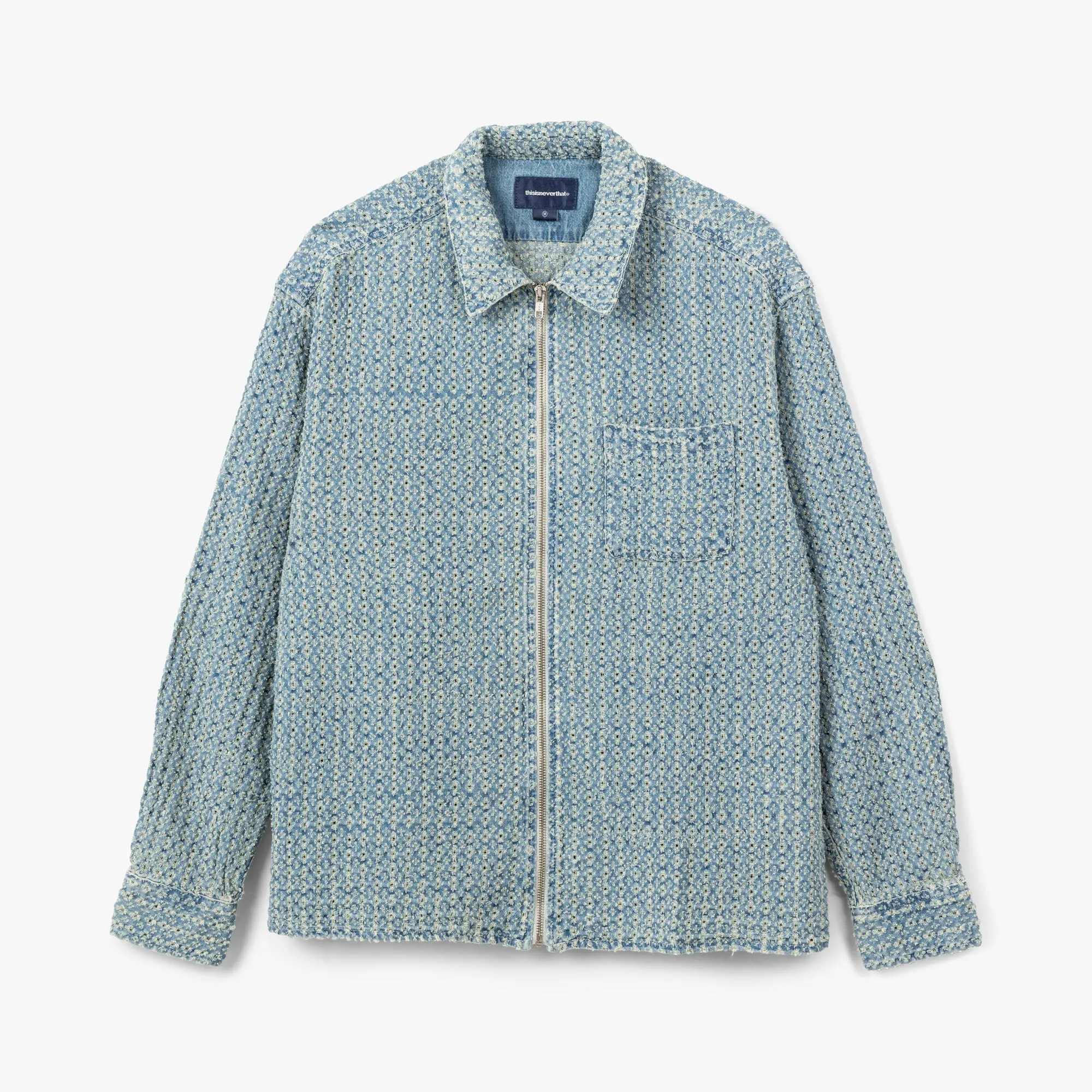 thisisneverthat Damaged Denim Shirt / Washed Blue sold by Livestock