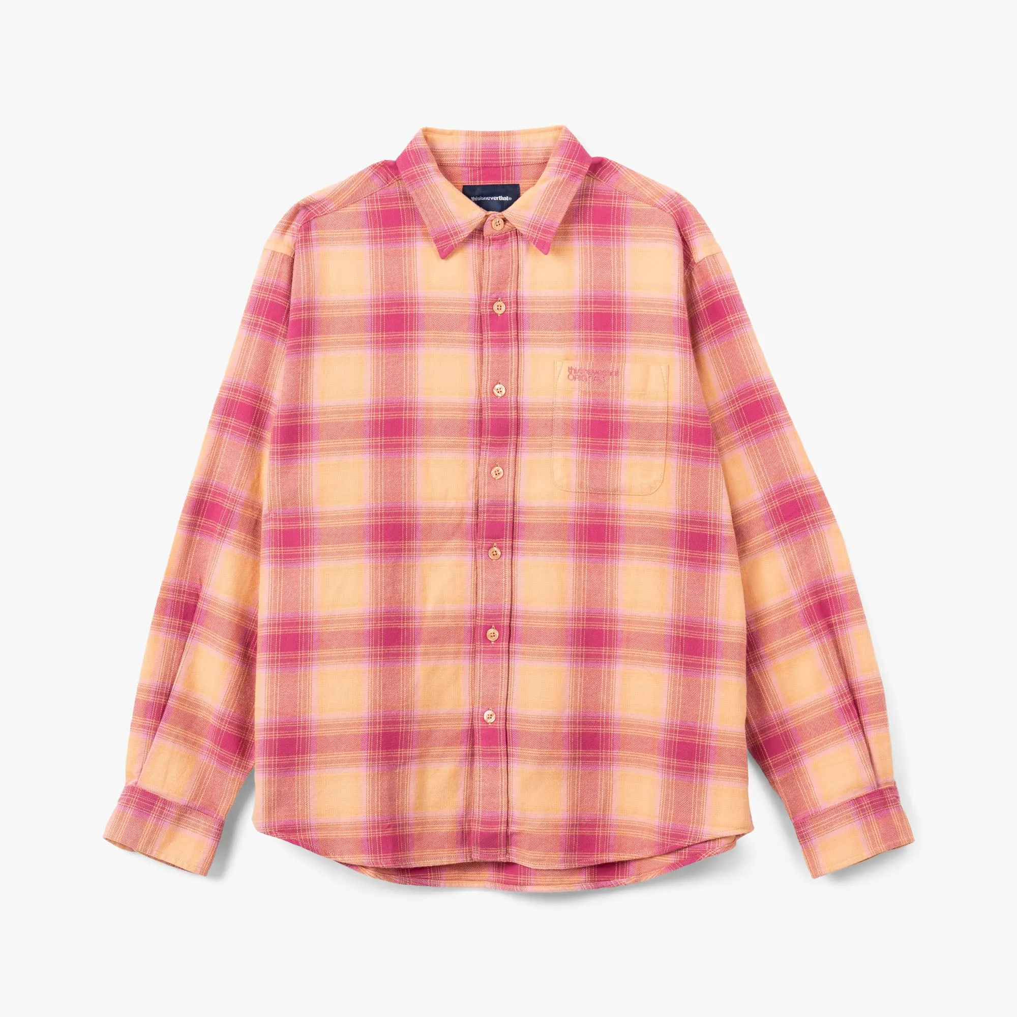 thisisneverthat Shadow Plaid Flannel Shirt / Pink sold by Livestock