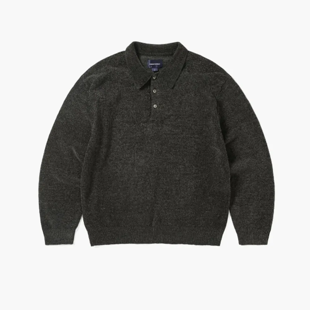 thisisneverthat Velvet Knit Polo / Black sold by Livestock