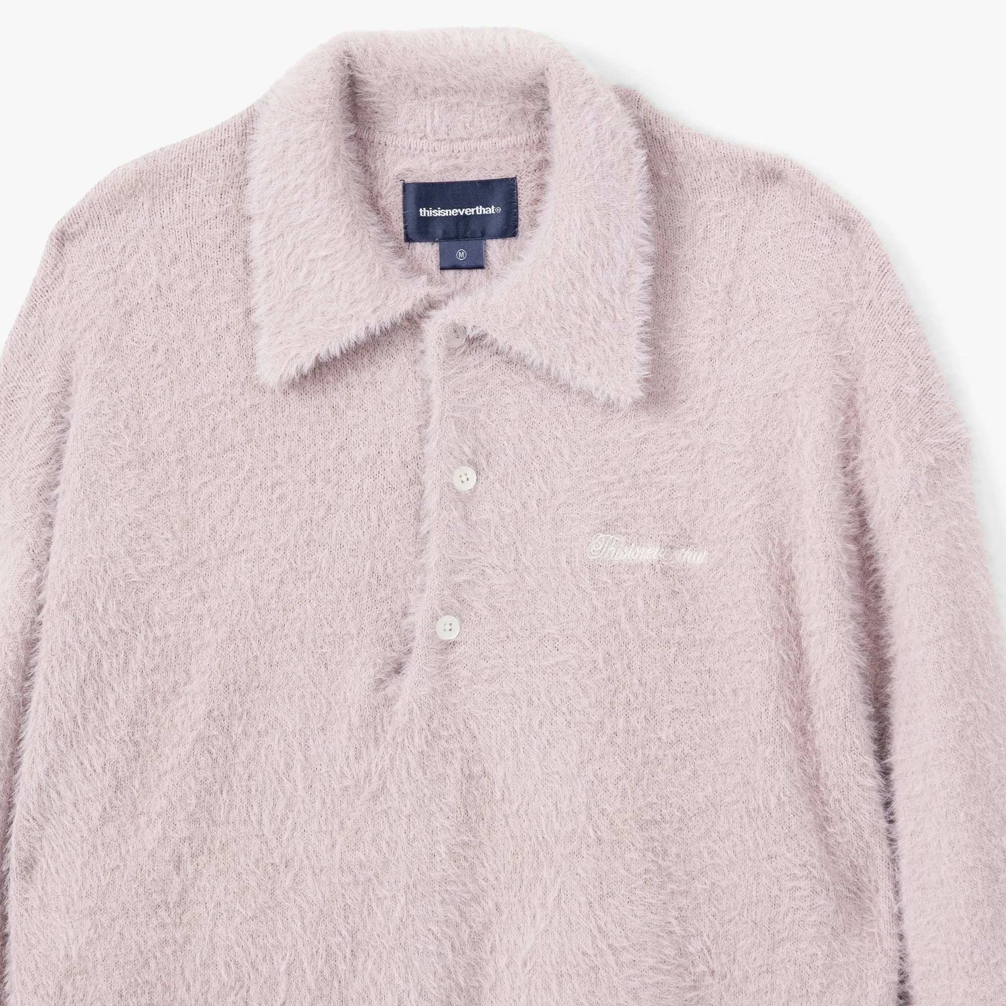 thisisneverthat SCT-Logo Shaggy Knit Polo / Pink sold by Livestock product image thumbnail 2