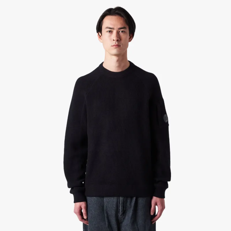 C.P. Company Lambswool Double Knit Crewneck / Black sold by Livestock