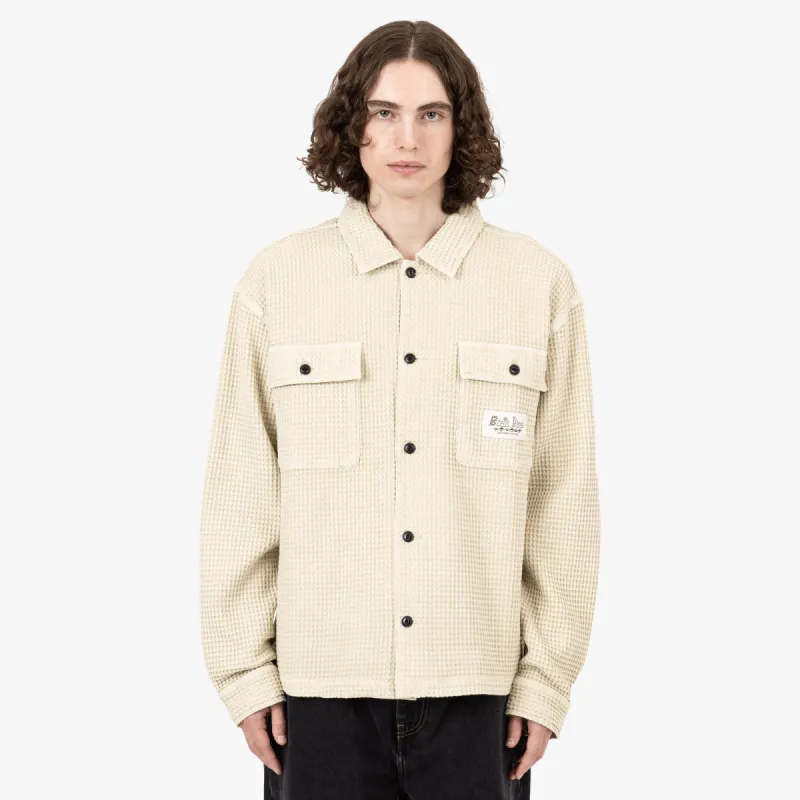 Brain Dead Waffle Button Front Shirt / Tan sold by Livestock