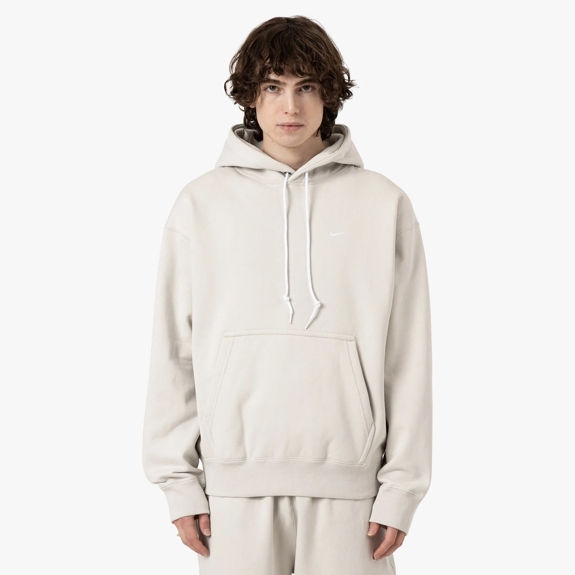 Nike Solo Swoosh Pullover Hoodie / Light Bone / White sold by Livestock