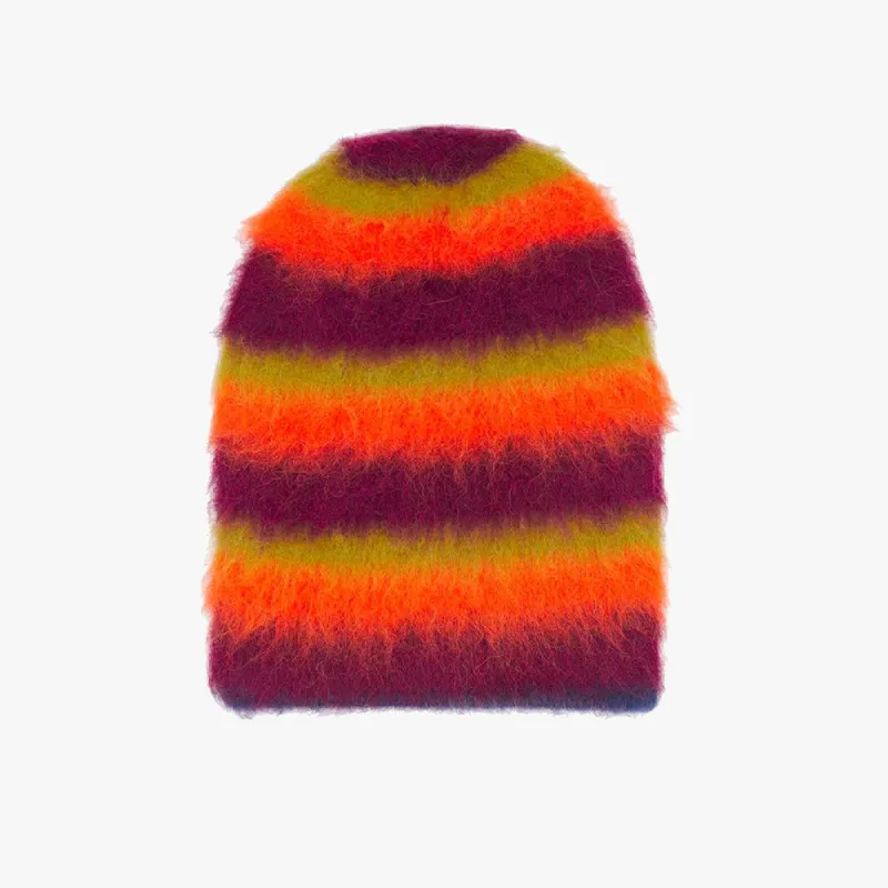 Brain Dead Boxy Stripe Knit Beanie Orange / Multi sold by Livestock