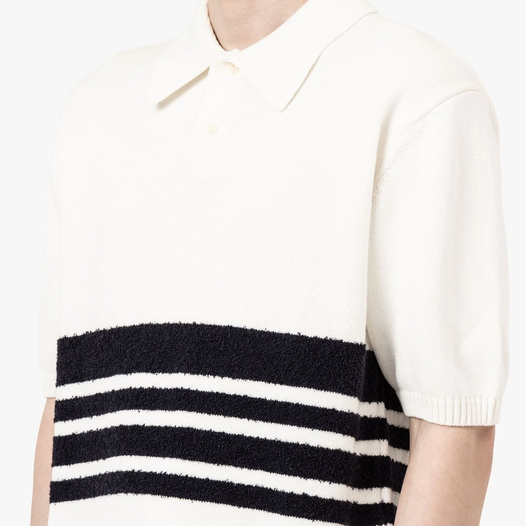 Palmes Panel Knit Polo Off-White sold by Livestock product image thumbnail 4