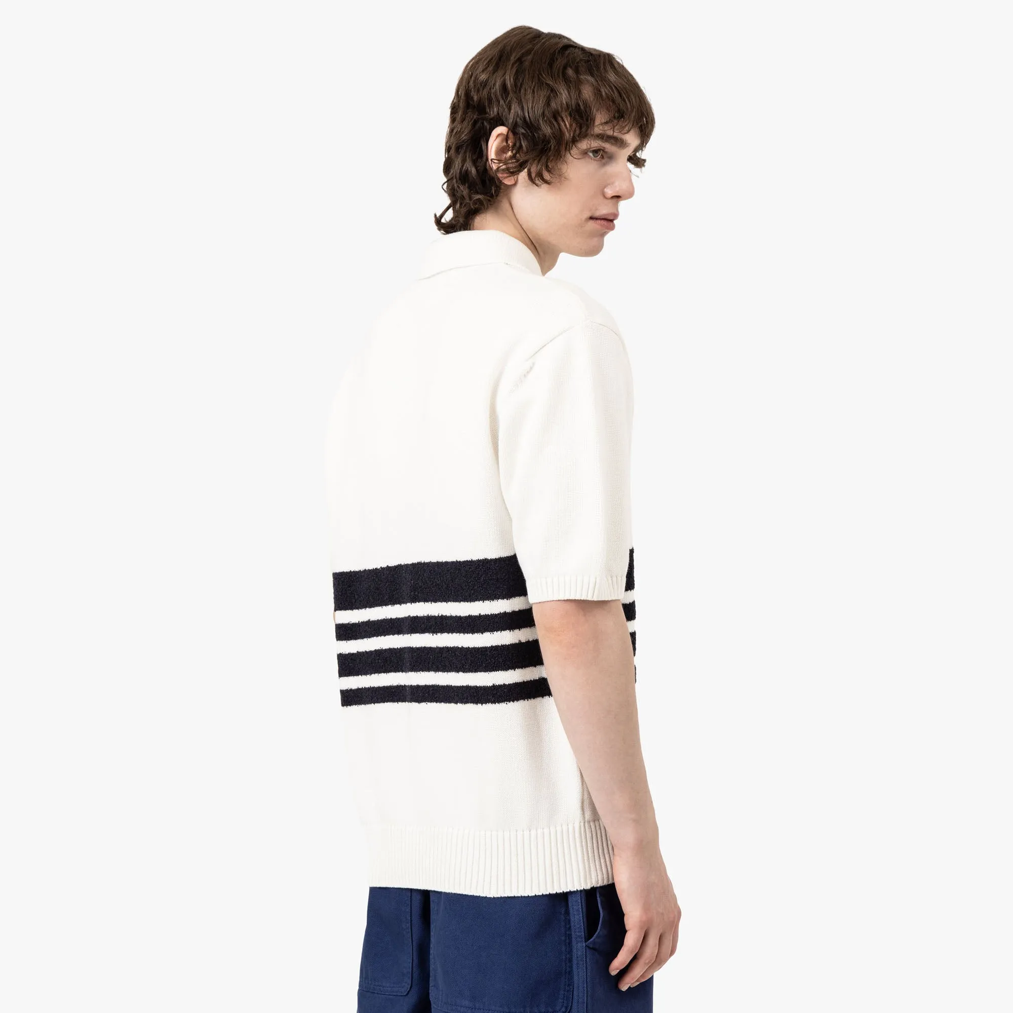 Palmes Panel Knit Polo Off-White sold by Livestock product image thumbnail 3