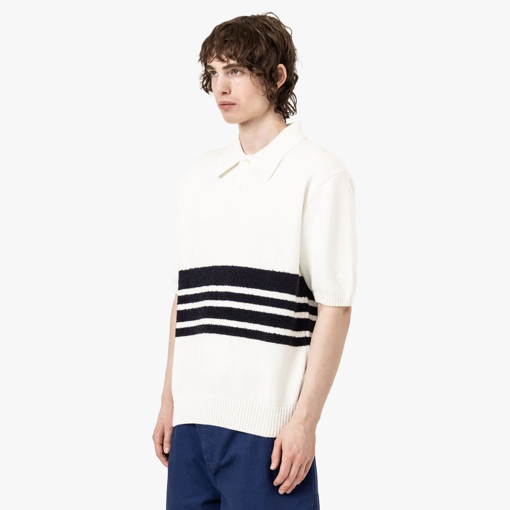 Palmes Panel Knit Polo Off-White sold by Livestock product image thumbnail 2