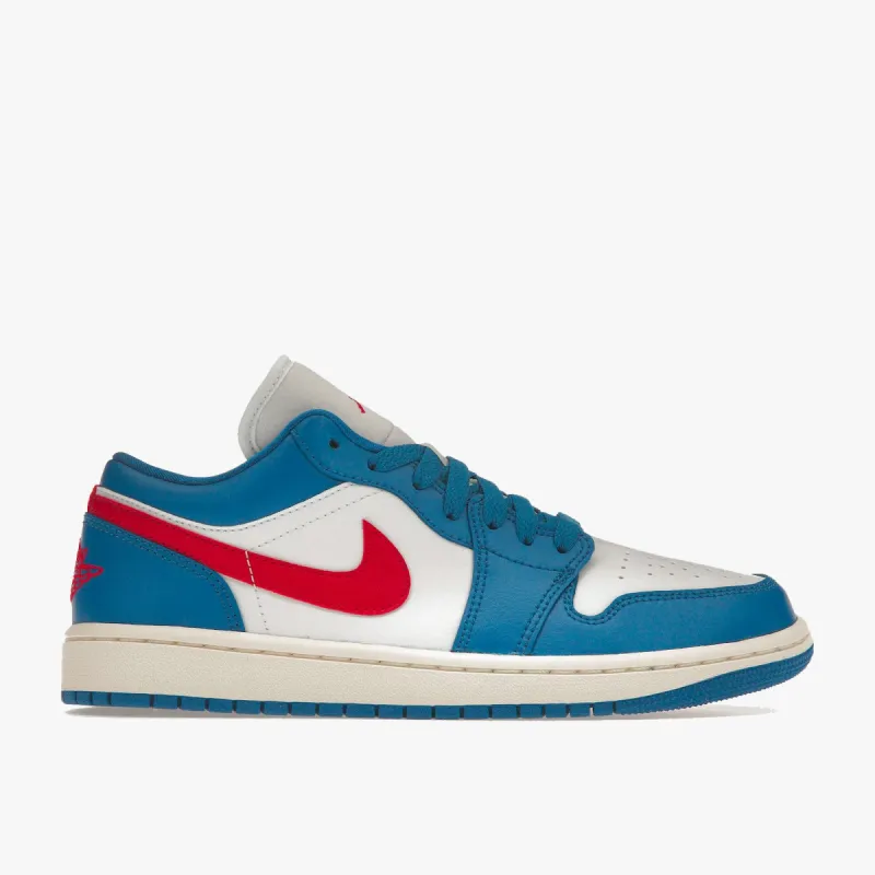Jordan Women's 1 Low Sport Blue / Gym Red - White sold by Livestock