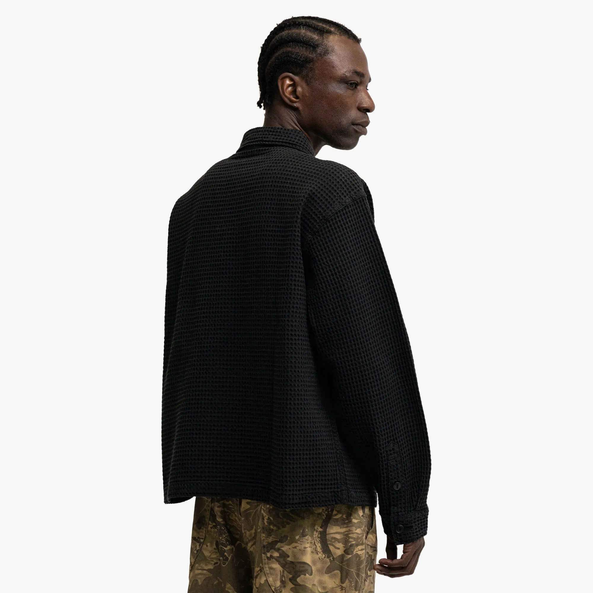 Brain Dead Waffle Button Shirt Black sold by Livestock product image thumbnail 3