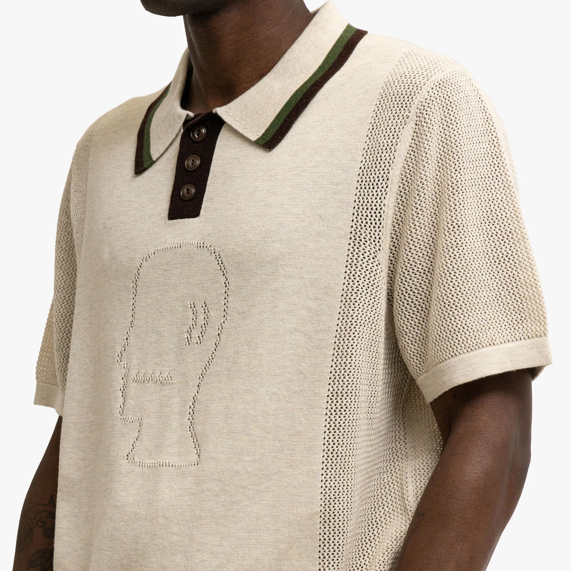 Brain Dead Logo Head Polo Natural sold by Livestock product image thumbnail 4