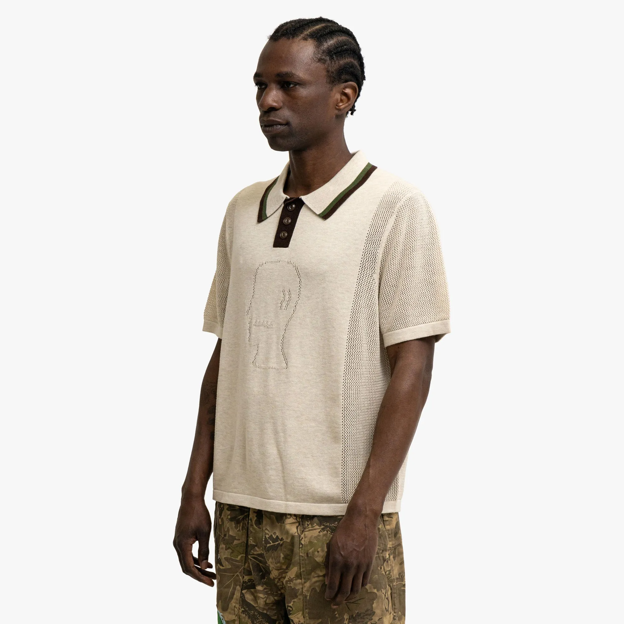 Brain Dead Logo Head Polo Natural sold by Livestock product image thumbnail 2