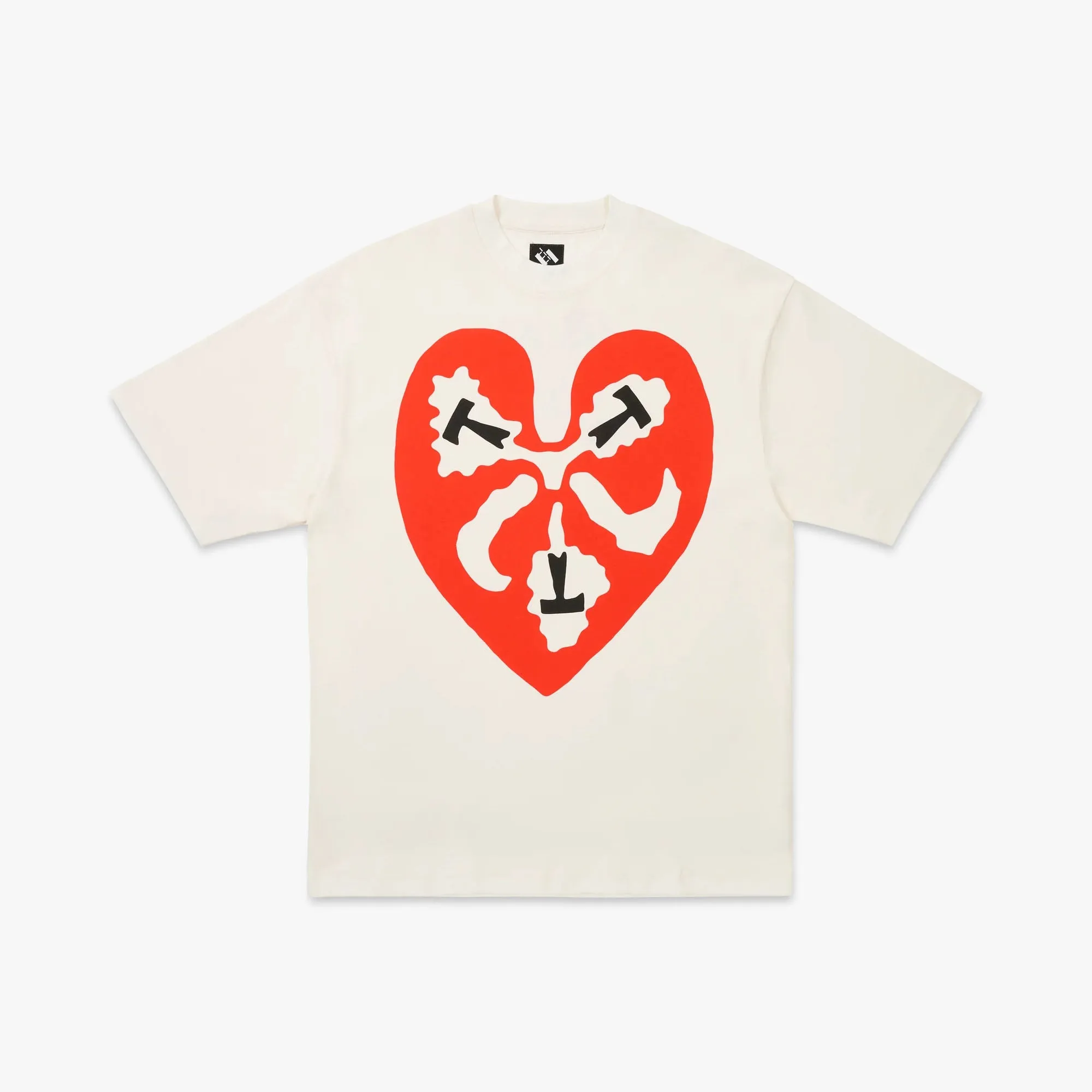 The Trilogy Tapes TTT Heart T-Shirt / White sold by Livestock