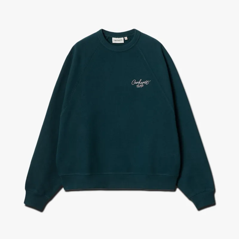 Carhartt WIP Women's Signature Sweatshirt Duck Blue / White sold by Livestock