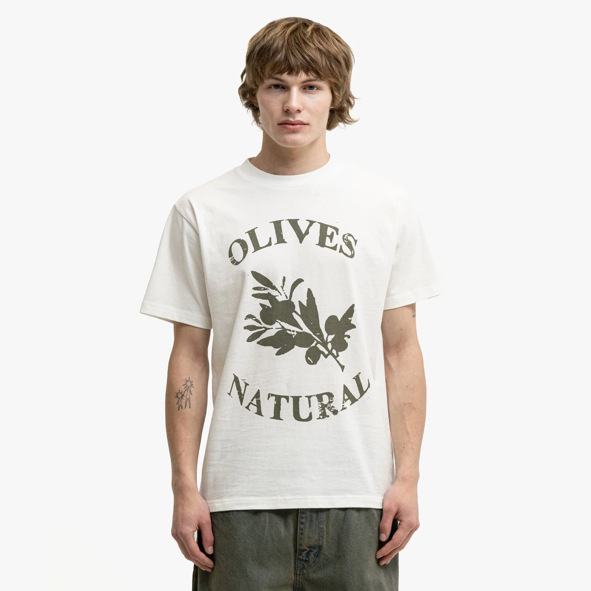 Museum of Peace & Quiet Olives T-Shirt / White sold by Livestock