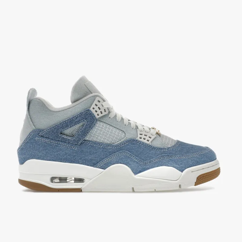 Jordan Women's 4 Retro Sail / Gum Light Brown - Worn Denim sold by Livestock