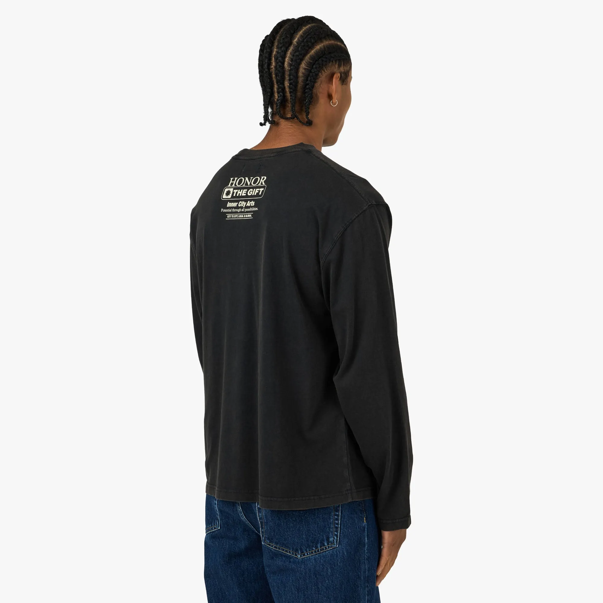 Honor The Gift Why Not Longsleeve Black sold by Livestock product image thumbnail 3