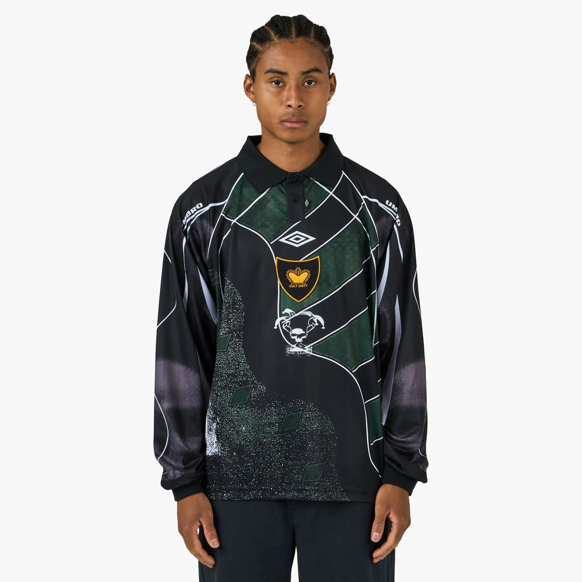 Umbro 95/96 Longsleeve Polo Dark Green / Black sold by Livestock