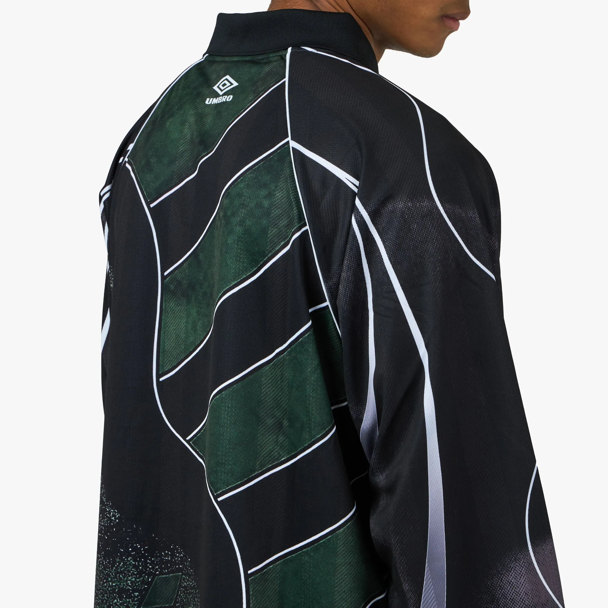 Umbro 95/96 Longsleeve Polo Dark Green / Black sold by Livestock product image thumbnail 5