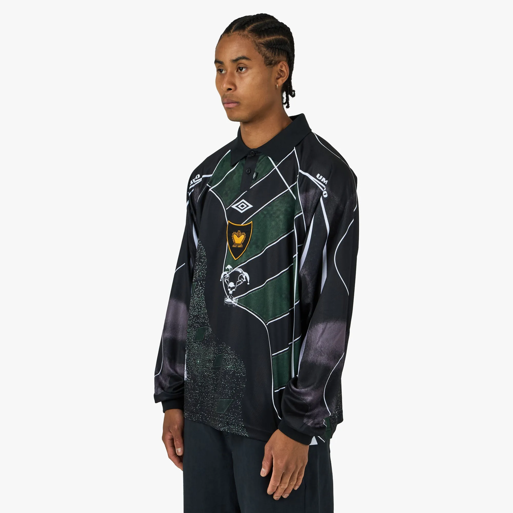Umbro 95/96 Longsleeve Polo Dark Green / Black sold by Livestock product image thumbnail 2