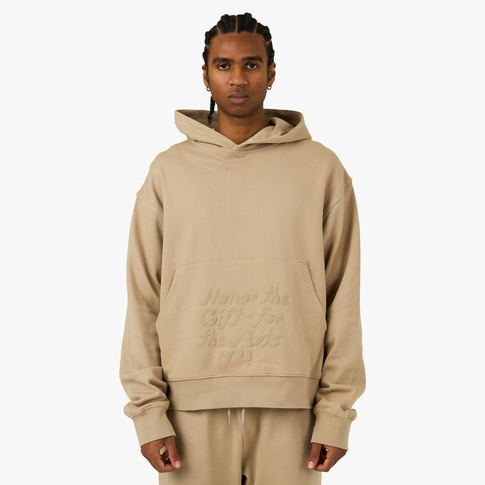 Honor The Gift Reverse Hoodie Pebble sold by Livestock