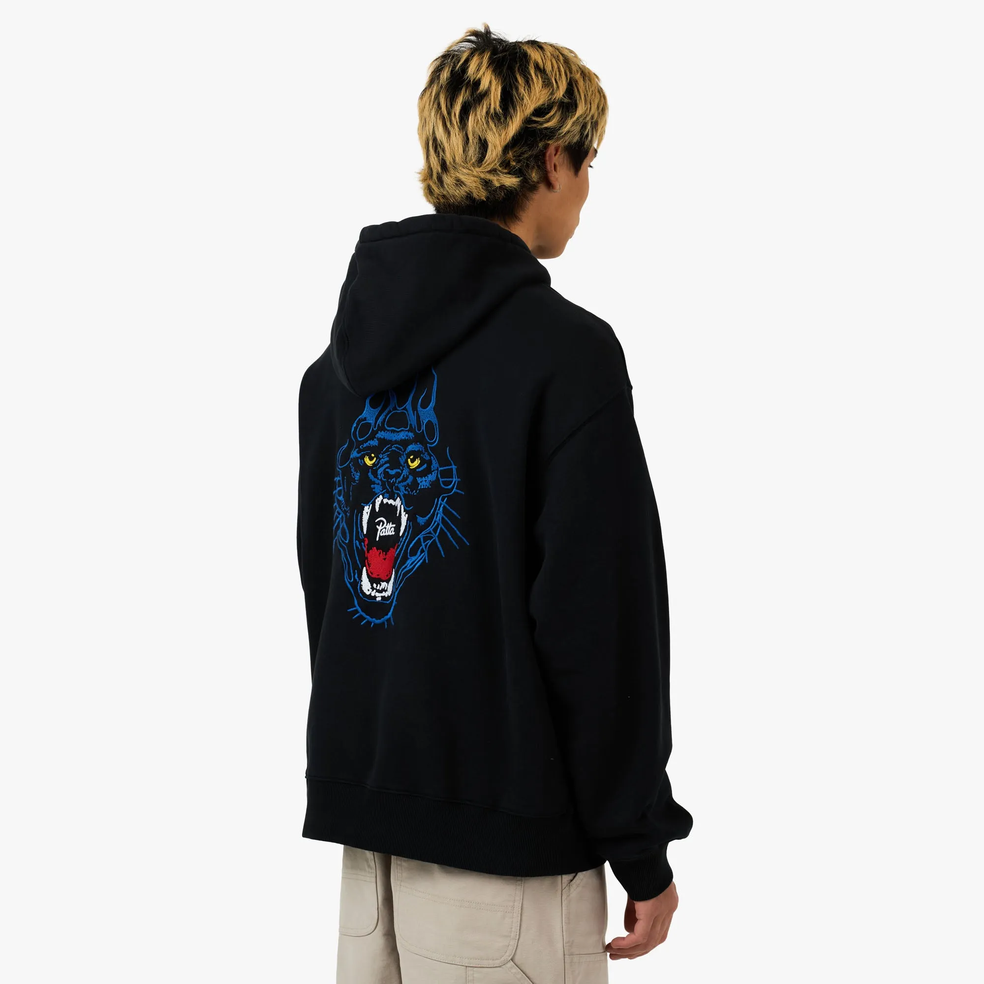 Patta Embroidered Fire Panther Hooded Sweater Black sold by Livestock product image thumbnail 3