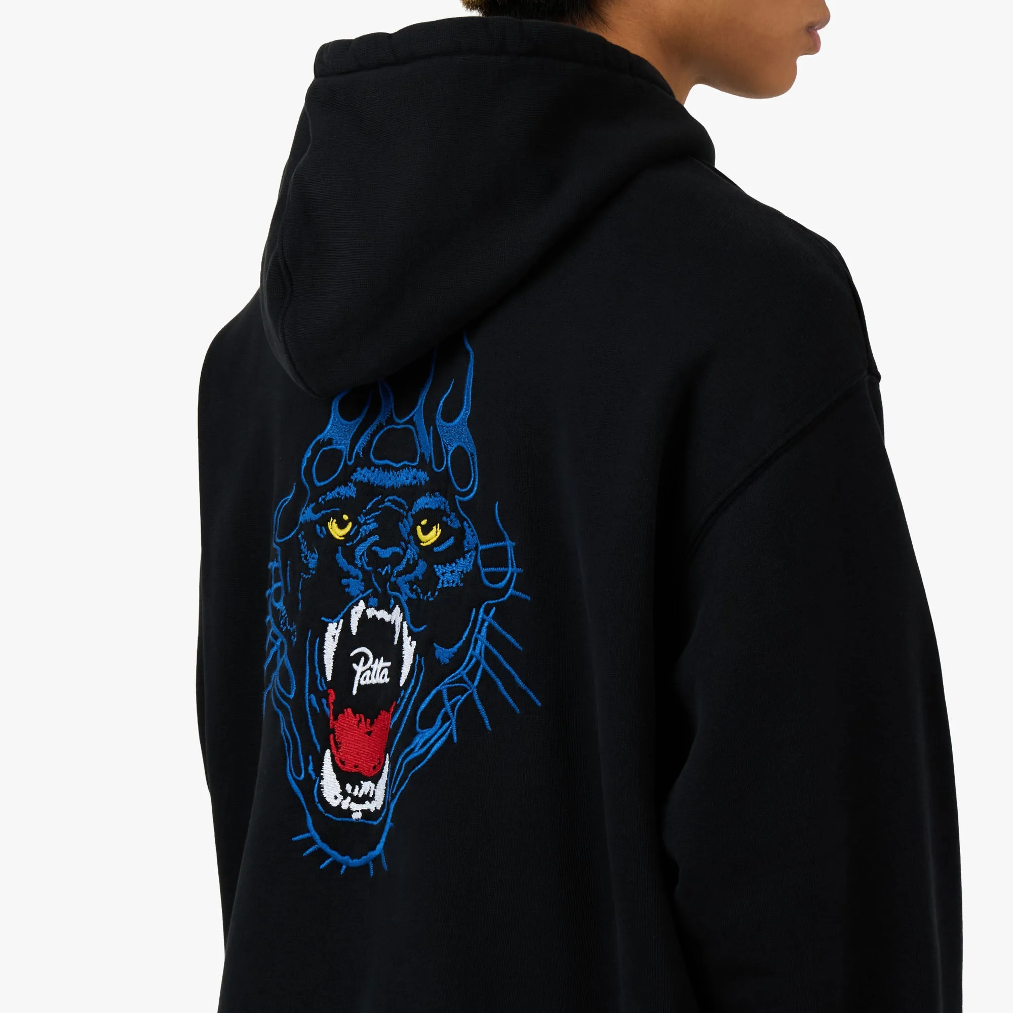 Patta Embroidered Fire Panther Hooded Sweater Black sold by Livestock product image thumbnail 5