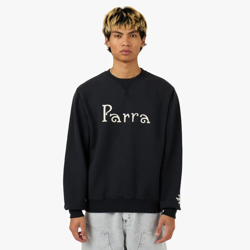by Parra Weird Trad Logo Crewneck Sweatshirt Dark Navy sold by Livestock