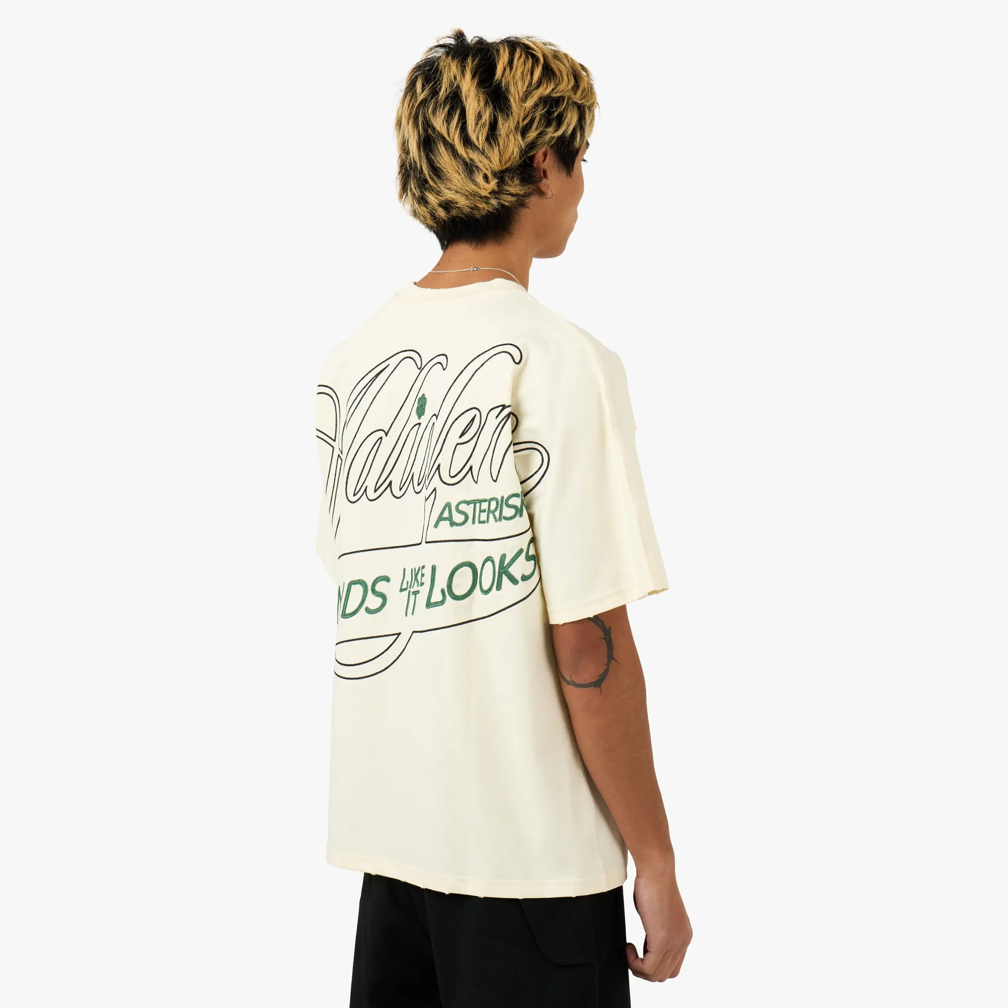 Adidem Asterisks Sounds Cursive T-Shirt Cream sold by Livestock product image thumbnail 3