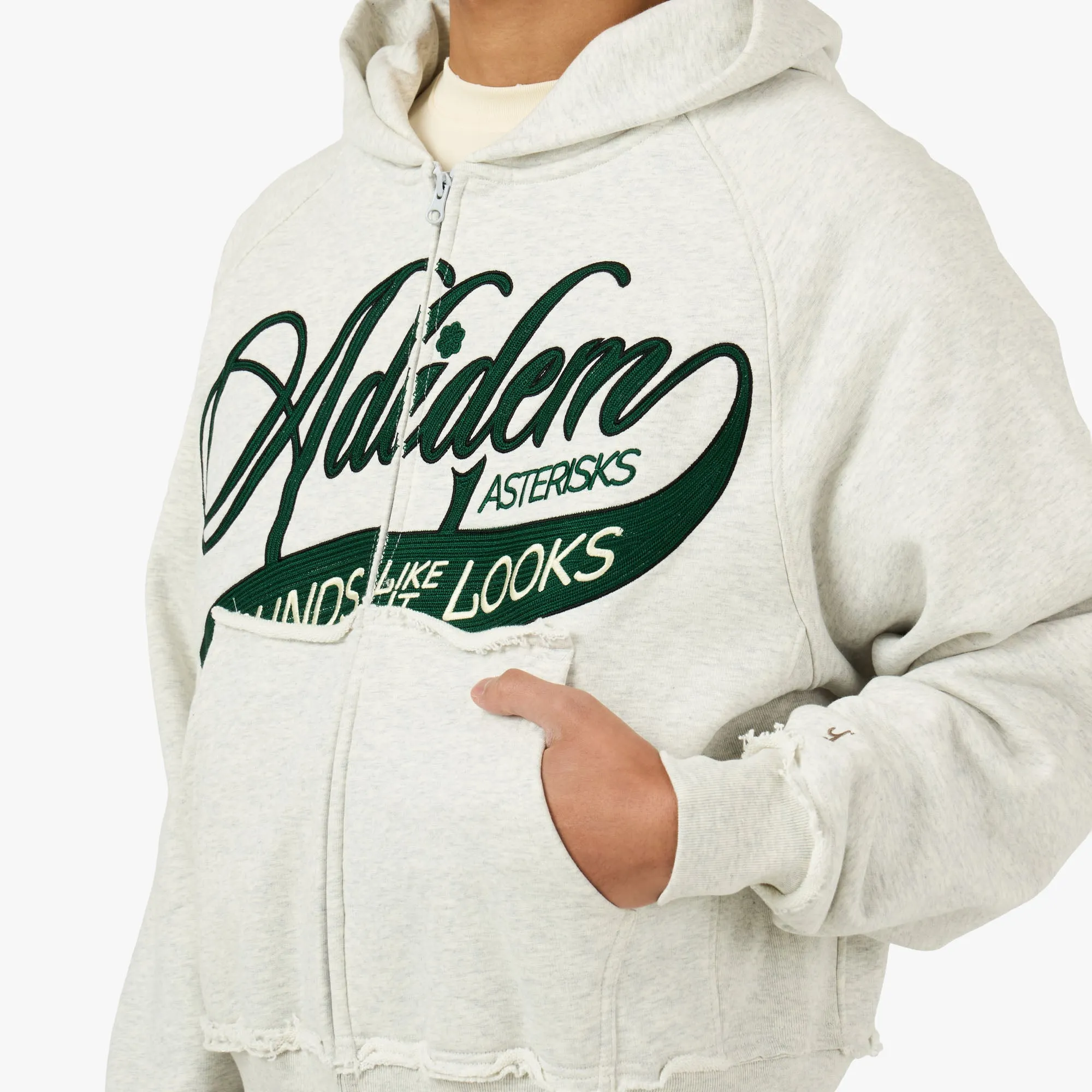 Adidem Asterisks Sounds Cursive Zip-Up Heather sold by Livestock product image thumbnail 4