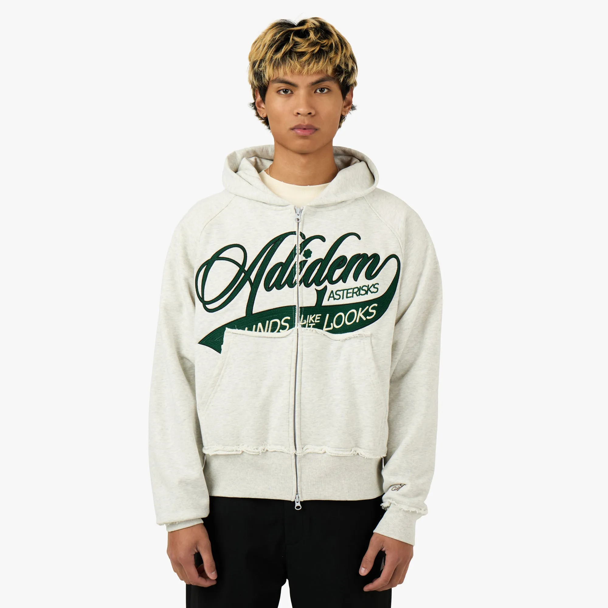 Adidem Asterisks Sounds Cursive Zip-Up Heather sold by Livestock