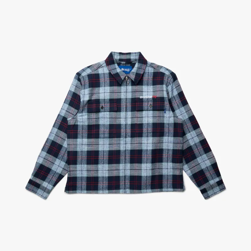 Awake NY Flannel Zip Shirt Blue sold by Livestock
