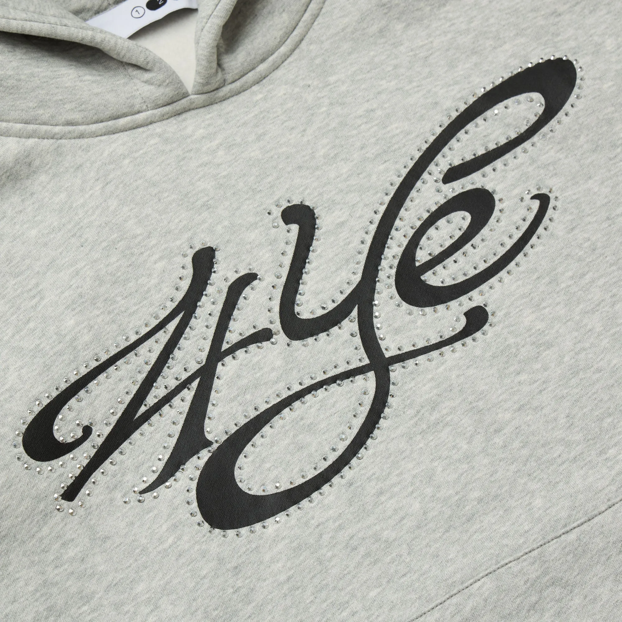 4YE Signature Rhinestone Hoodie Light Heather Grey sold by Livestock product image thumbnail 3