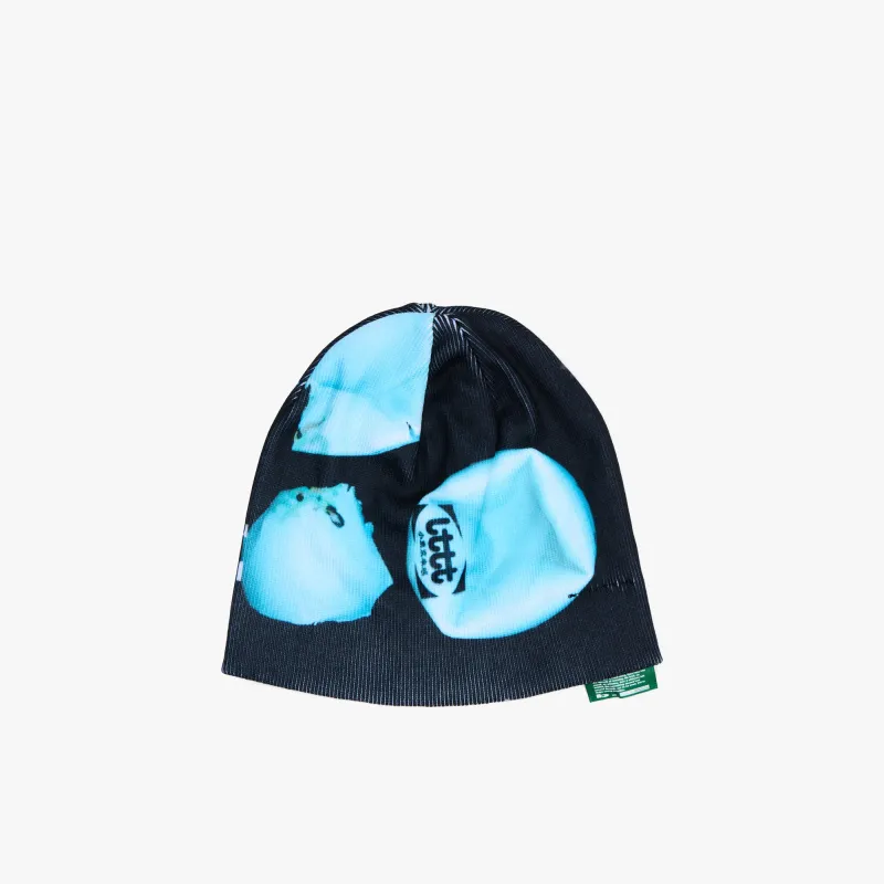 b.Eautiful x LTTT Burst Beanie Black/Light Blue made by Livestock