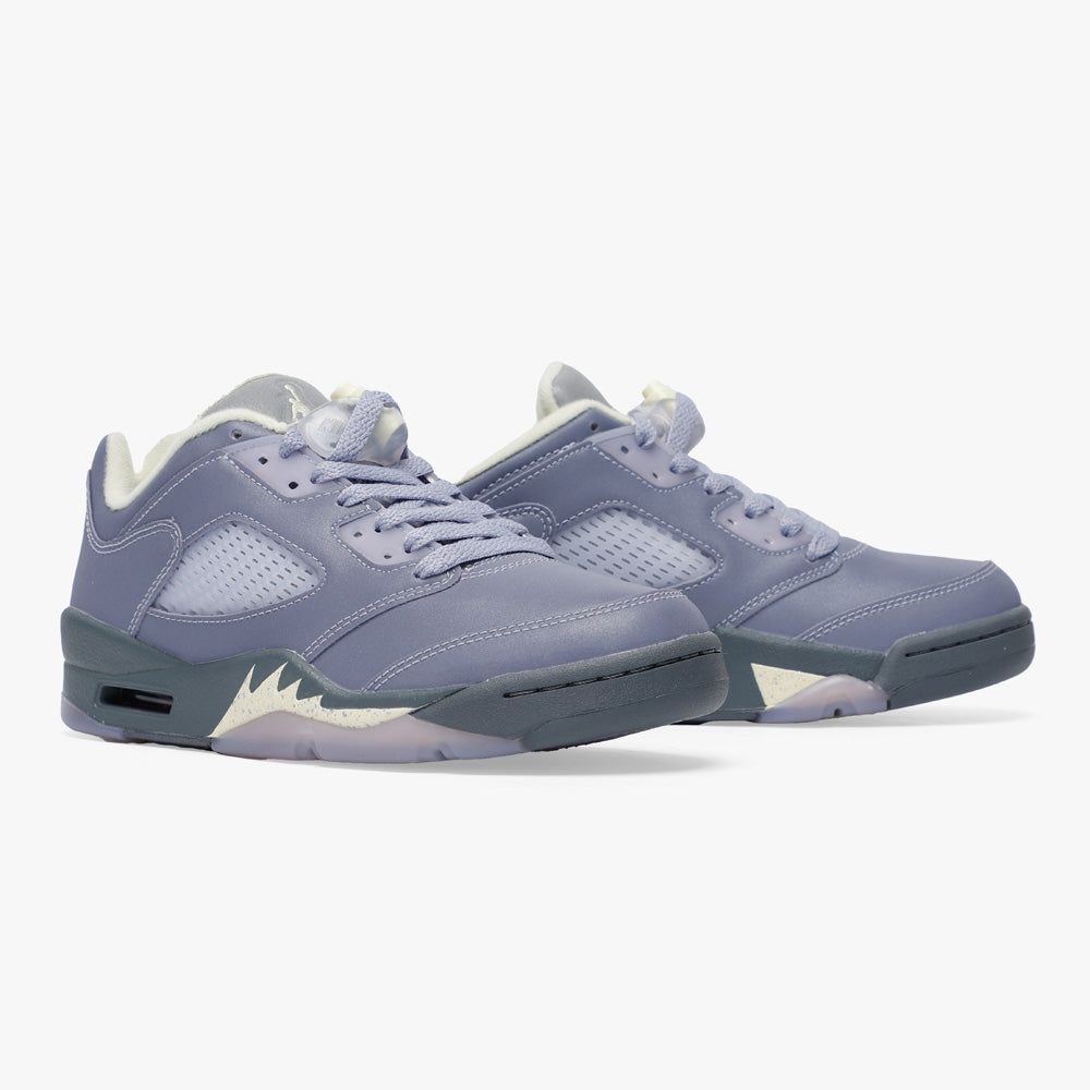 Jordan Women's 5 Retro Low Indigo Haze / Fire Red - Metallic Silver sold by Livestock product image thumbnail 3