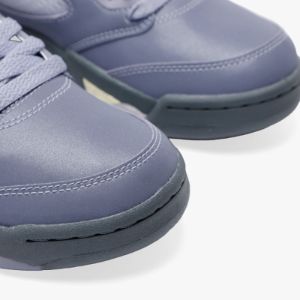 Jordan Women's 5 Retro Low Indigo Haze / Fire Red - Metallic Silver sold by Livestock