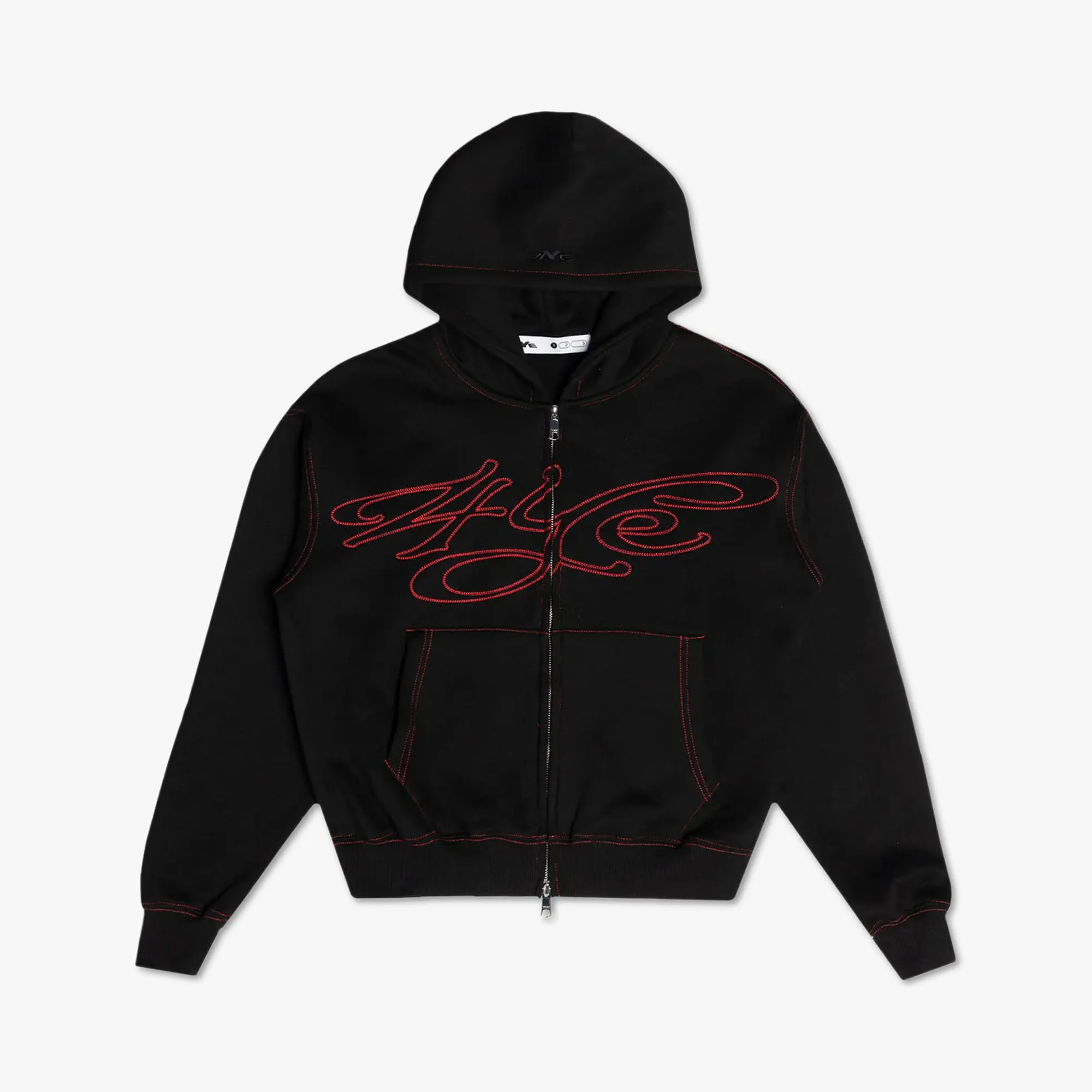 4YE Signature Zip Hoodie Forrest Black / Red sold by Livestock